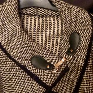 Wool Black and Ivory Pancho